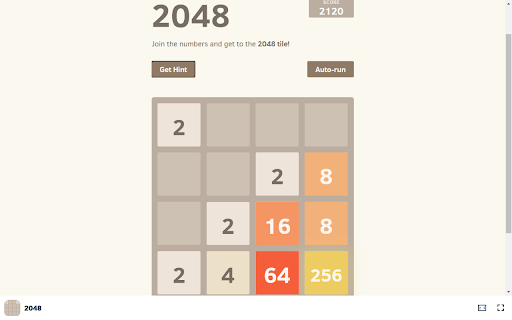 2048 Game in Browser - Free & Offline available screenshot 1