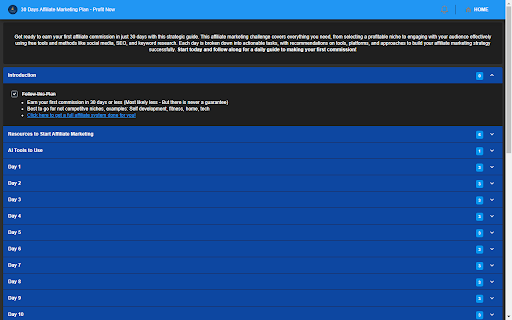 30 Days Affiliate Marketing Plan - Profit Now screenshot 1