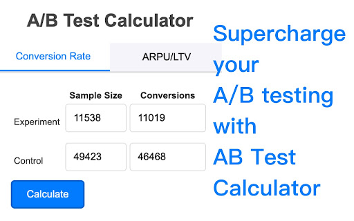 A/B Test Calculator screenshot 1