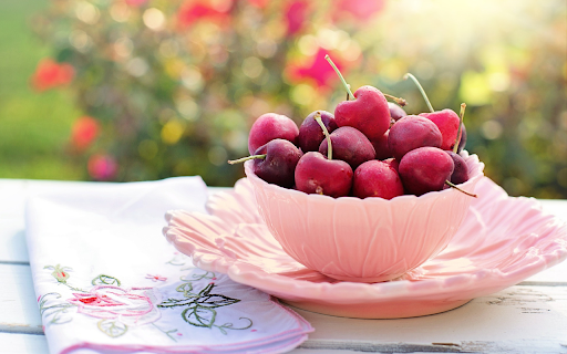 A bowl of red cherries screenshot 1