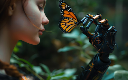 A man with futuristic robot body parts screenshot 1