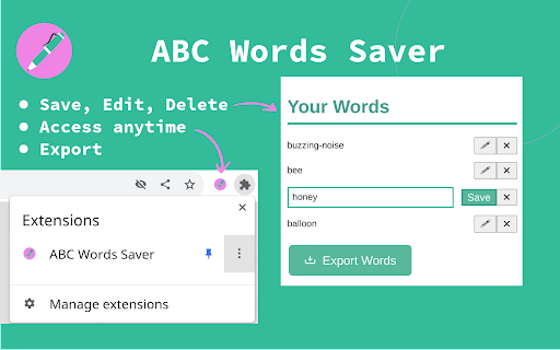 ABC Words Saver screenshot 1