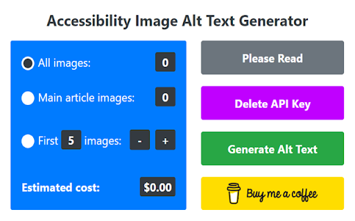 Accessibility Image Alt Text Generator screenshot 1