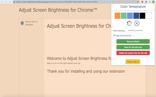 Adjust Screen Brightness for Browser screenshot 1