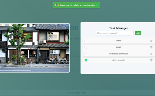 ADK New Tab screenshot 1