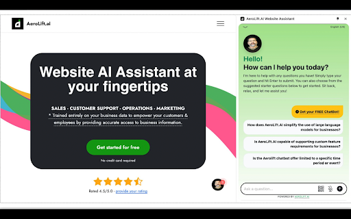 AeroLift.AI Website Assistant screenshot 1