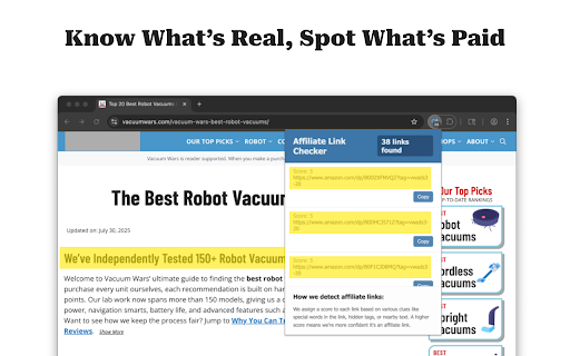Affiliate Link Detector screenshot 1
