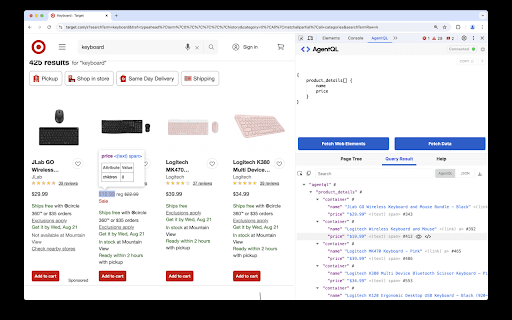 AgentQL Debugger screenshot 1