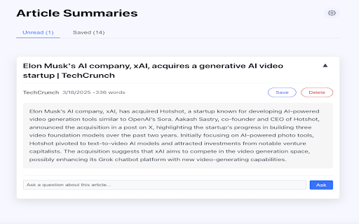 AI Article Summarizer screenshot 1