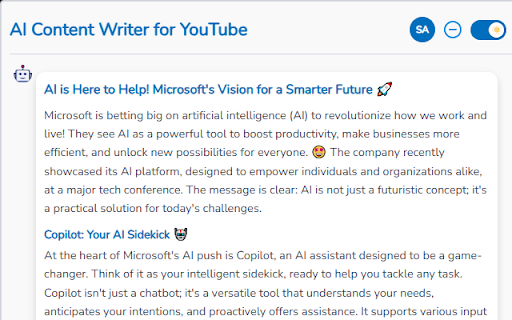 AI Content Writer for YouTube screenshot 1