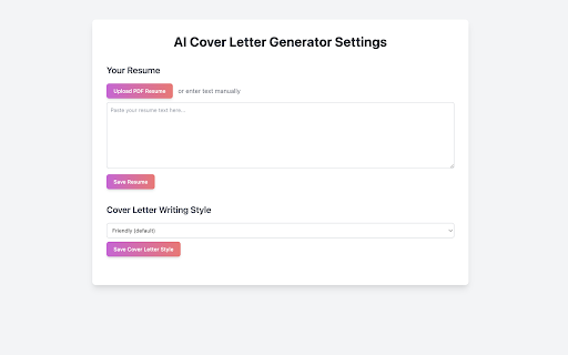 AI Cover Letter Generator screenshot 1