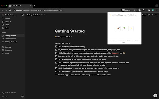 AI Emoji Suggester for Notion screenshot 1