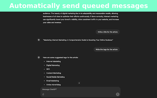 AI Message Queue - ChatGPT Queue for Prompt Chains and Bulk Prompting screenshot 1