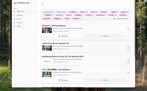 AI Watch Later screenshot 1