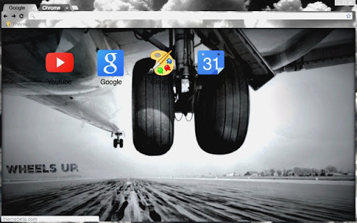 Airplane Wheels UP Chrome Browser Theme screenshot 1
