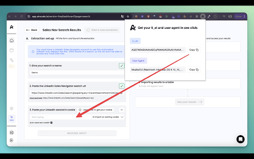 Airscale cookie importer screenshot 1