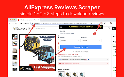 AliExpress Reviews Scraper - Extract Reviews from AliExpress™️ screenshot 1