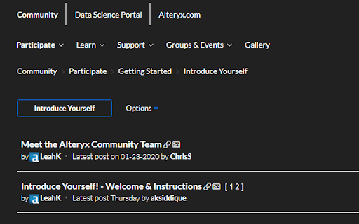 Alteryx Community Dark Mode screenshot 1