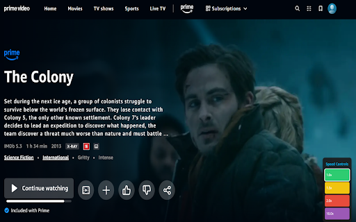 Amazon Prime Video Speed Controller screenshot 1