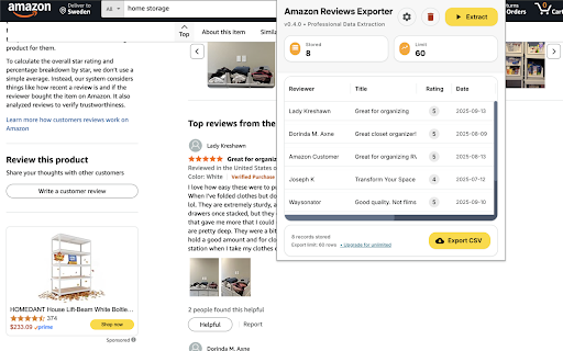 Amazon Reviews Exporter screenshot 1