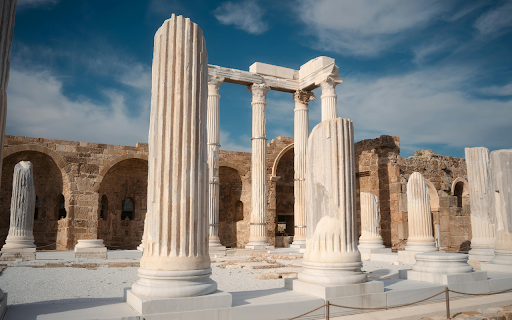 Ancient Roman Ruins in Side, Antalya under Blue Sky screenshot 1
