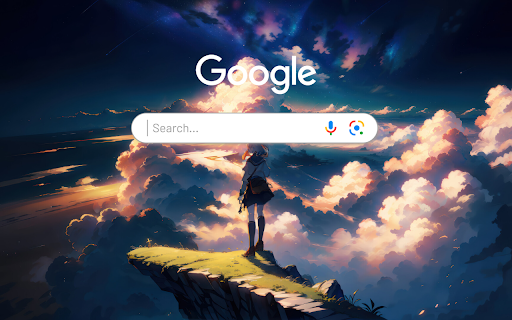 Anime Girl Alone Clouds Sky - Anime Theme screenshot 1