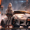 Anime Girl and Sportcar Live Wallpaper logo