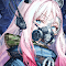 Anime Girl Gas Mask SciFi Digital Art - Anime Theme logo