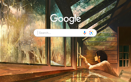 Anime Girl Lonely Raining - Anime Theme screenshot 1