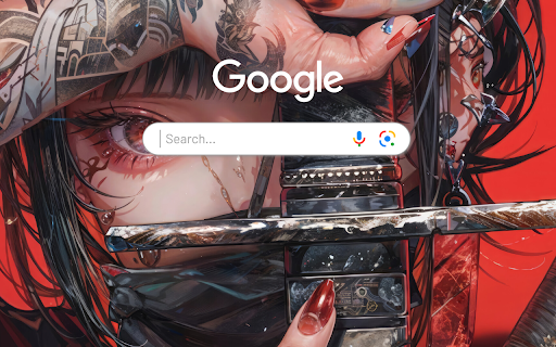 Anime Girl Red Eye Tattoo Sword - Anime Theme screenshot 1