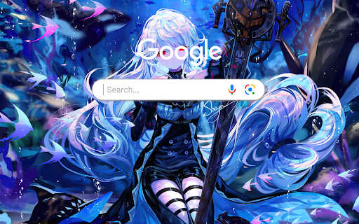 Anime Girl Sword Underwater Skadi Arknights - Anime Theme screenshot 1