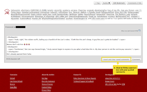 AO3 Quoted Comment Tool screenshot 1