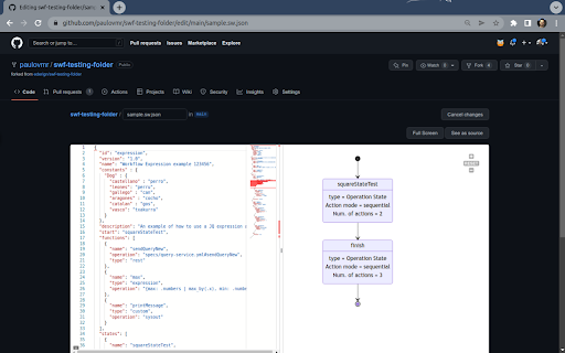 Apache KIE™ Serverless Workflow Editor for GitHub screenshot 1