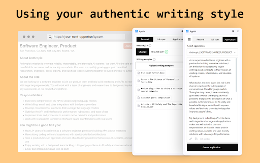 Applai: AI job application copilot and ghost writer screenshot 1