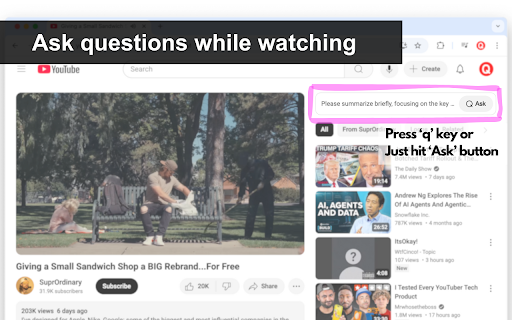 Ask on YouTube using ChatGPT screenshot 1