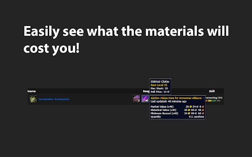Auctionoton: Auction House Prices for Wowhead screenshot 1