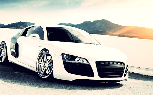 Audi R8 White Sports Desert screenshot 1