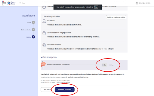 Auto-actualisation France Travail screenshot 1