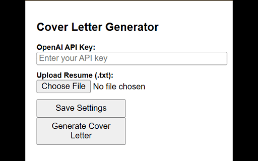 Auto Cover Letter Generator screenshot 1