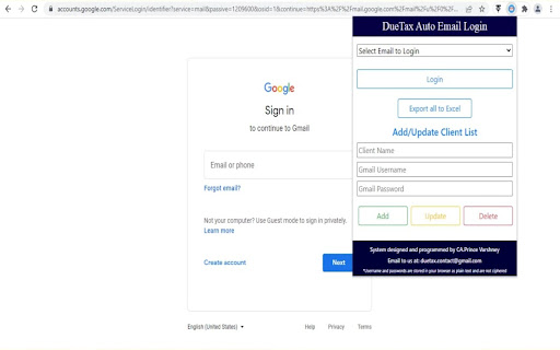Auto Email Login screenshot 1