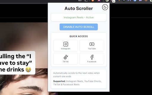 Auto Scroller for Reels, Shorts & TikTok screenshot 1