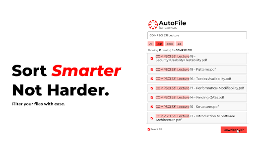 AutoFile for Canvas screenshot 1