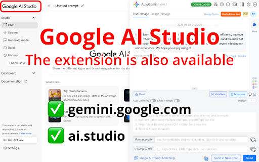 AutoGemini - Auto generate Gemini/AIStudio (Nano Banana) images screenshot 1