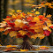 Autumn leaf bouquet wallpaper logo