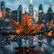 Autumn Leaf Cityscape logo