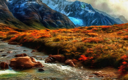 Autumn Mountain River (Artistic Style) screenshot 1
