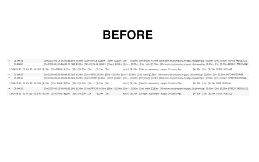 AWS CloudWatch ANSI colors screenshot 1