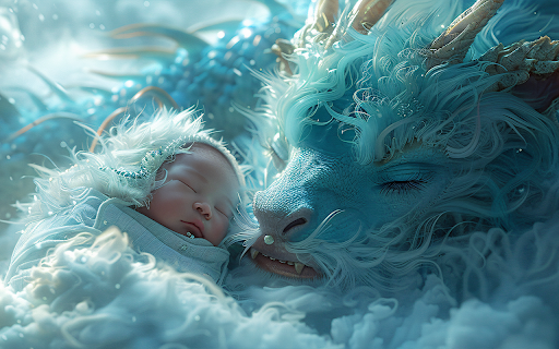 Baby sleeps with magical dragon screenshot 1
