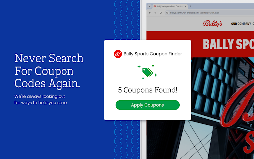 Bally Sports Coupon Finder - 100% Verified Coupons & Deals screenshot 1