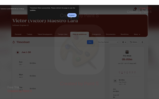 BambooHR Timesheet Auto-Filler screenshot 1